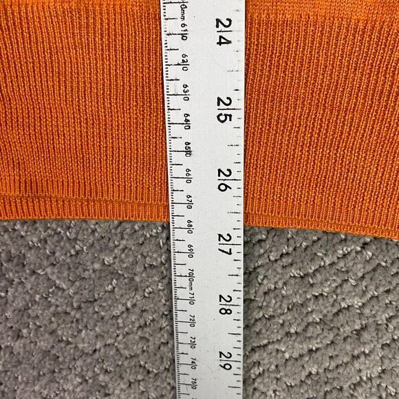 Peter Millar Sweater Men's Medium Orange Extra Fine Merino Wool Knit Golf V Neck - Picture 10 of 10
